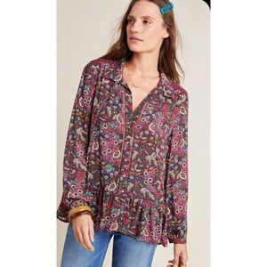 Anthropologie | Maeve Janie Flounced Blouse